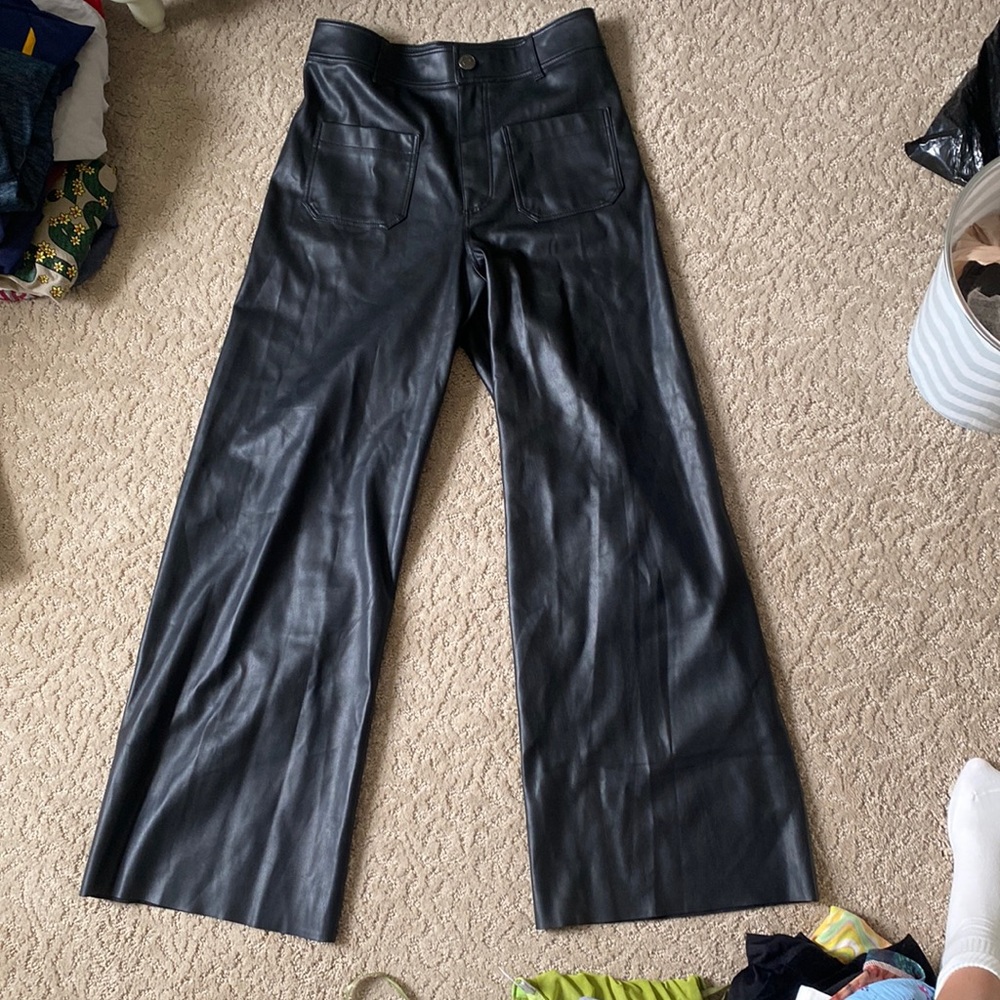 Zara leather pants size 6 (the patch pockets marine straight)